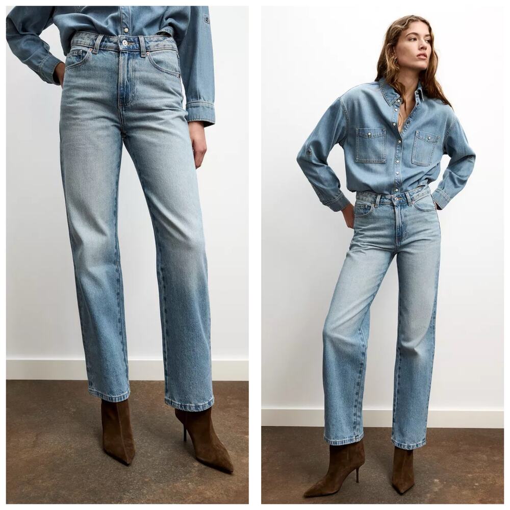 Zara Jean Z.03 Regular Fit High-Waist Long Length Size 4 Light Wash 8228/224/427